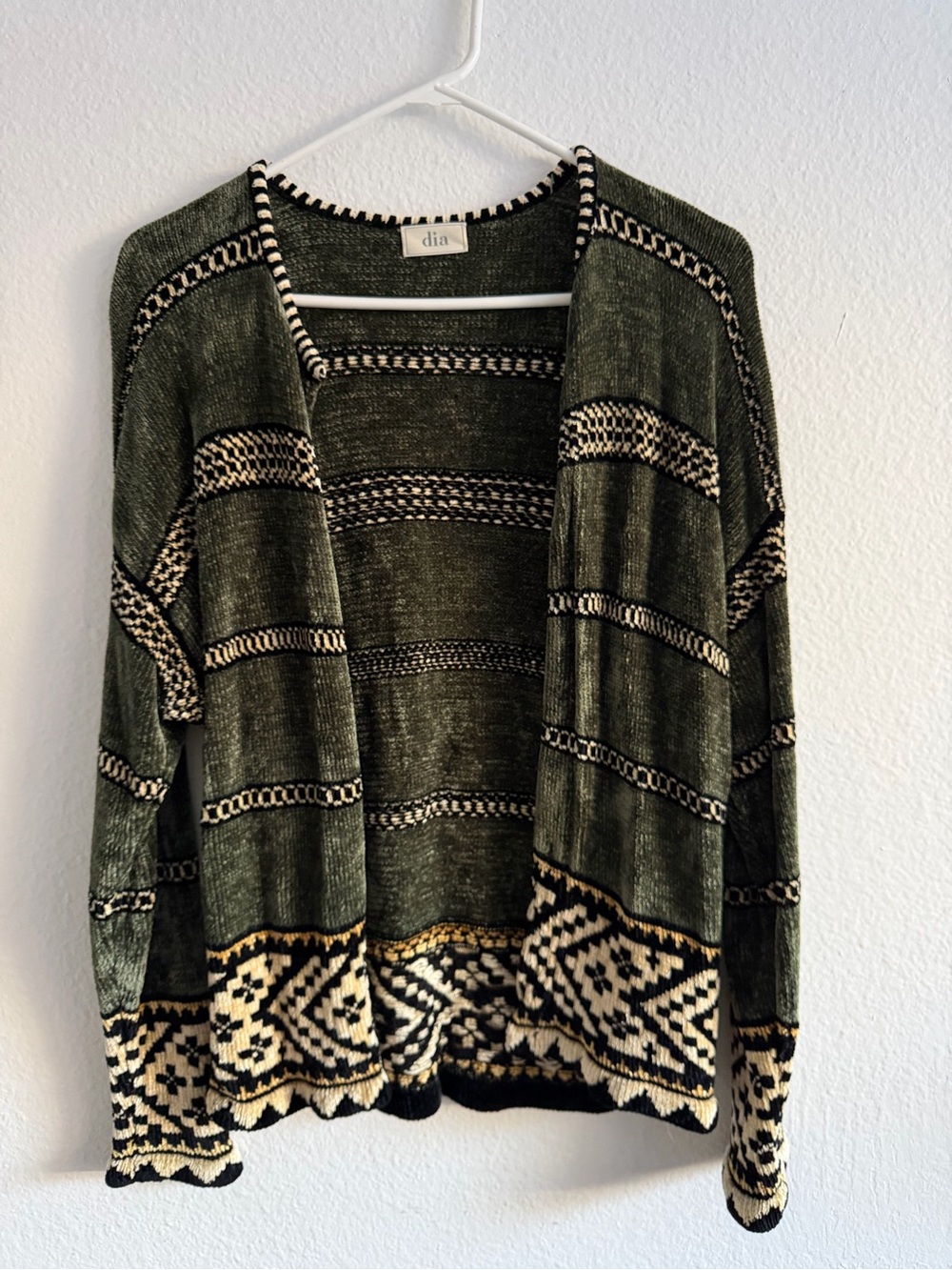 Olive & Cream Open Front Knit Cardigan Sweater